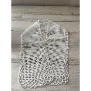 White rectangular crocheted scarf 5”x34”
